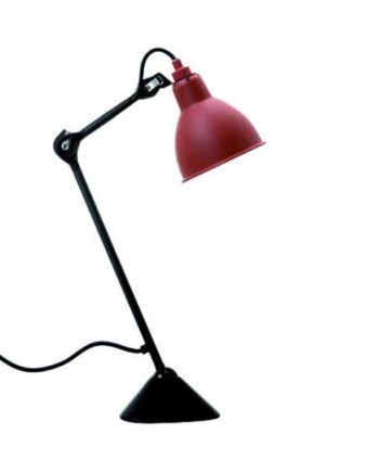 Lampe Gras N205 Bordlampe Mat Sort   Mat Rød