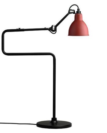 Lampe Gras N317 Bordlampe Mat Sort   Mat Rød