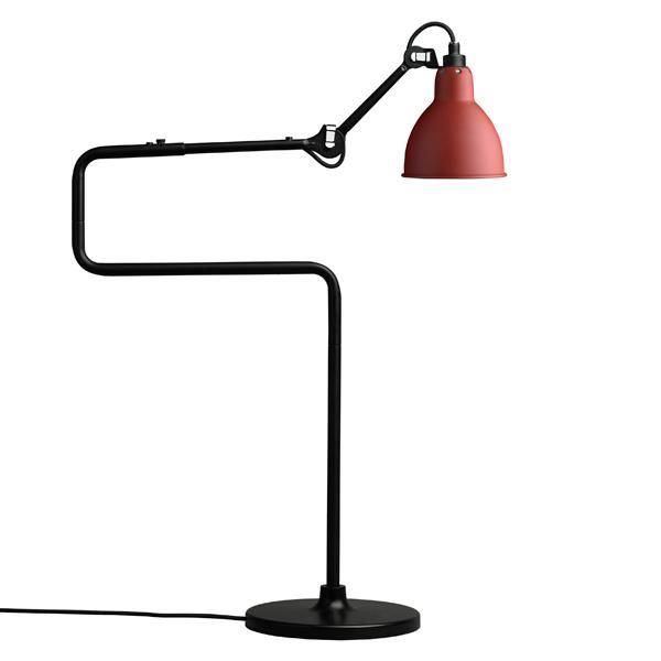 Lampe Gras N317 Bordlampe Mat Sort Mat Rød