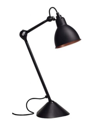 Lampe Gras N205 Bordlampe Mat Sort   Mat Sort Kobber