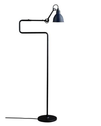 Lampe Gras N411 Gulvlampe Mat Sort   Mat Blå