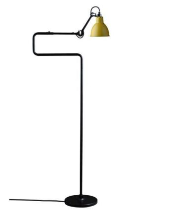 Lampe Gras N411 Gulvlampe Mat Sort   Mat Gul