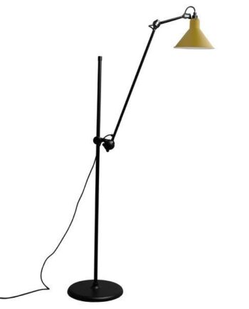 Lampe Gras N215 Gulvlampe Mat Sort   Mat Gul