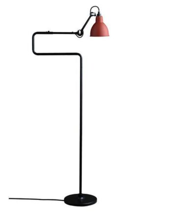 Lampe Gras N411 Gulvlampe Mat Sort   Mat Rød