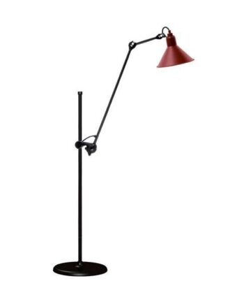 Lampe Gras N215 Gulvlampe Mat Sort   Mat Rød