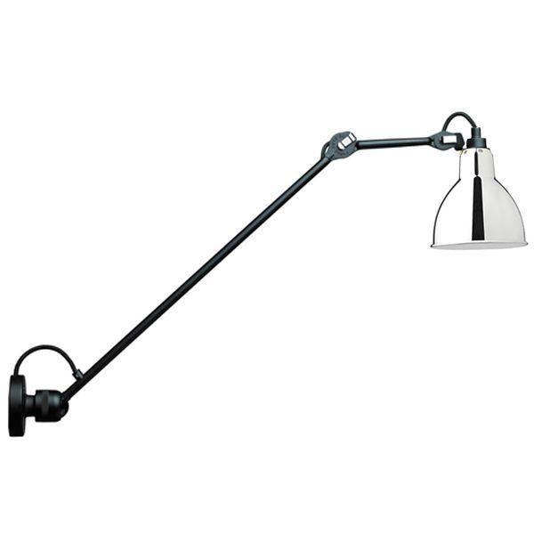 Lampe Gras N304 L60 Væglampe Mat Sort Krom Hardwired