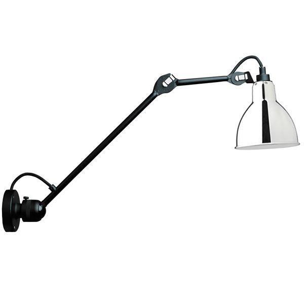 Lampe Gras N304 L40 Væglampe Mat Sort Krom Hardwired