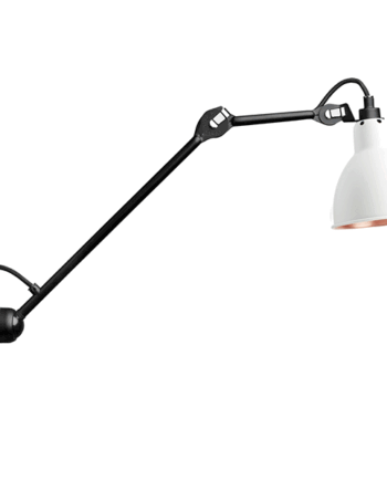 Lampe Gras N304 L40 Væglampe Mat Sort Mat Hvid Kobber Hardwired