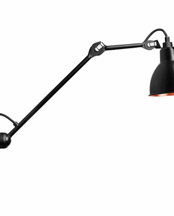 Lampe Gras N304 L40 Væglampe Mat Sort Mat Sort Kobber Hardwired