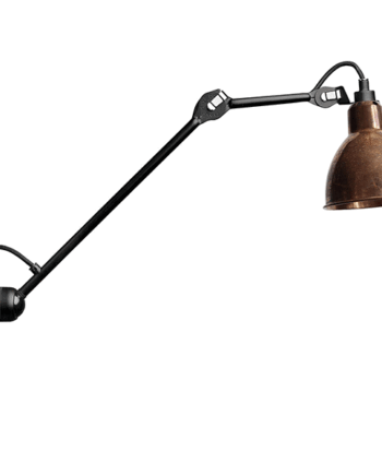 Lampe Gras N304 L40 Væglampe Mat Sort Rå Kobber Hardwired