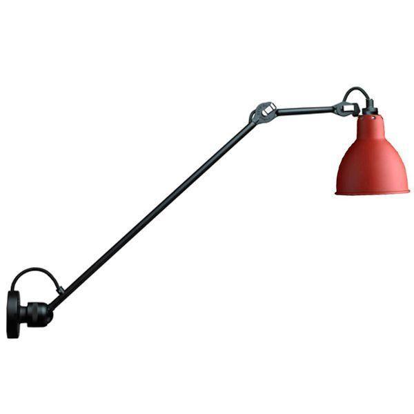 Lampe Gras N304 L60 Væglampe Mat Sort Rød Hardwired