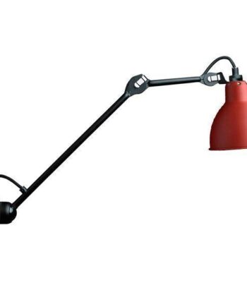 Lampe Gras N304 L40 Væglampe Mat Sort   Rød Hardwired