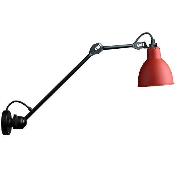 Lampe Gras N304 L40 Væglampe Mat Sort Rød Hardwired