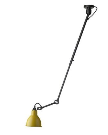 Lampe Gras N302 Loftlampe Mat Sort   Mat Gul