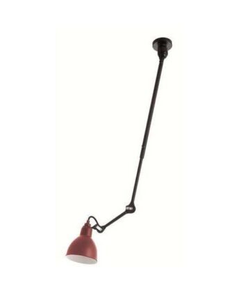 Lampe Gras N302 Loftlampe Mat Sort   Mat Rød
