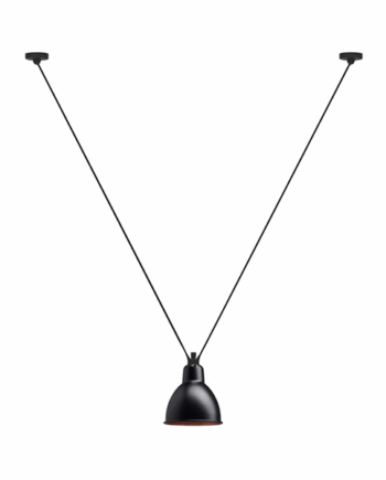 Lampe Gras N323 Pendel Mat Sort Kobber Round