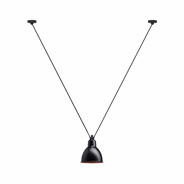 Lampe Gras N323 Pendel Mat Sort Kobber Round
