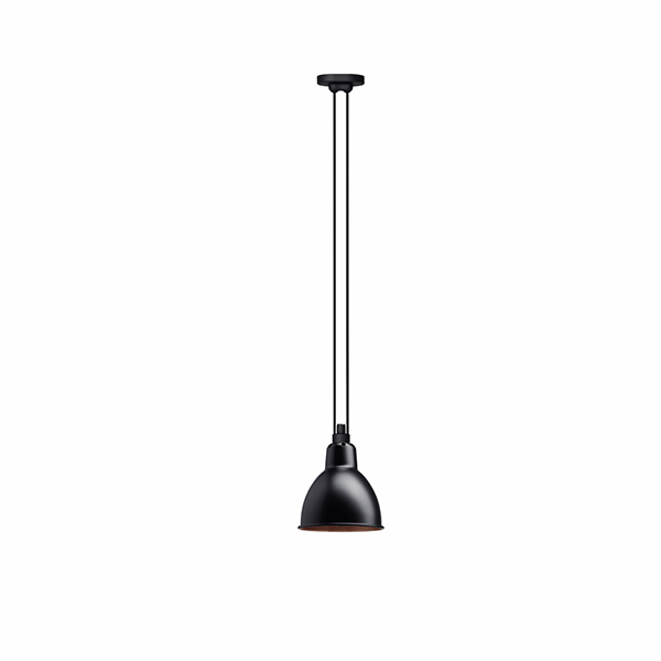 Lampe Gras N322 Pendel Mat Sort Kobber Round