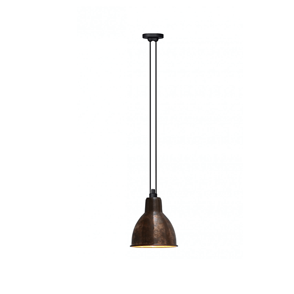 Lampe Gras N322 Pendel Rå Kobber Hvid Round