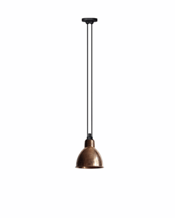 Lampe Gras N322 Pendel Rå Kobber   Hvid Round