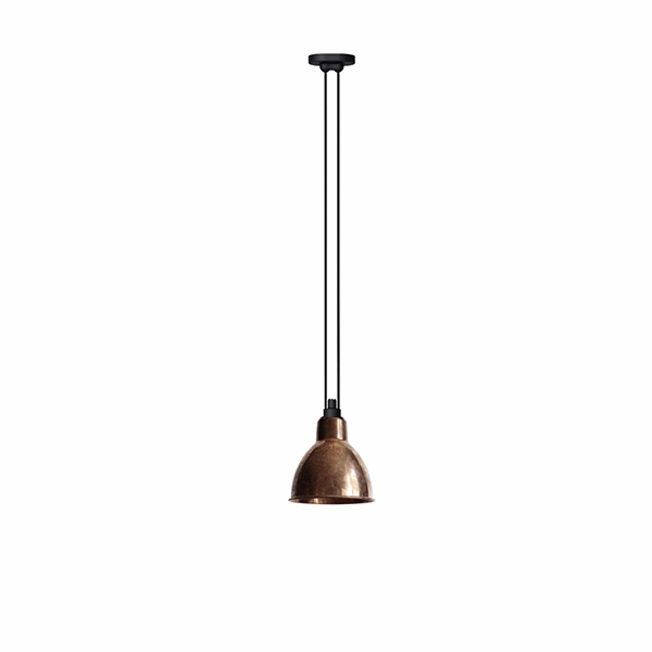 Lampe Gras N322 Pendel Rå Kobber Hvid Round