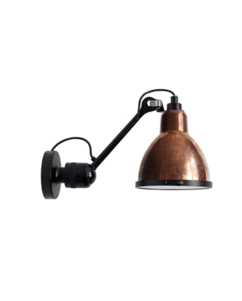 Lampe Gras N304   Udendørslampe Mat Sort   Kobber Rå