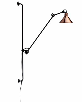 Lampe Gras N214 Væglampe Mat Sort Kobber