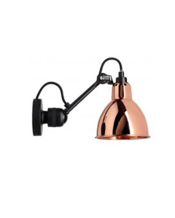 Lampe Gras N304 Væglampe Mat Sort   Kobber Hardwired