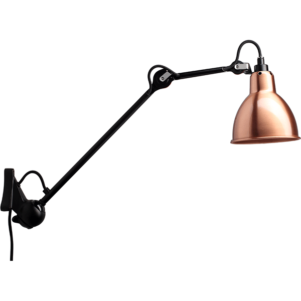 Lampe Gras N222 Væglampe Mat Sort Kobber Hvid