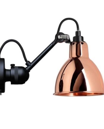 Lampe Gras N304 Væglampe Mat Sort   Kobber Med Tænd Sluk