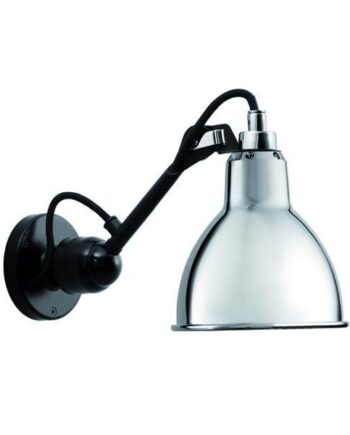 Lampe Gras N304 Væglampe Mat Sort   Krom Hardwired