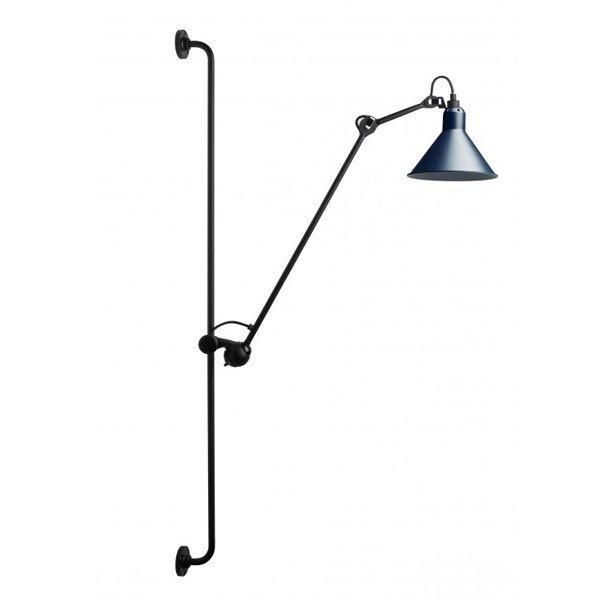 Lampe Gras N214 Væglampe Mat Sort Mat Blå
