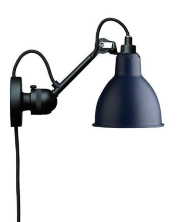 Lampe Gras N304 Væglampe Mat Sort   Mat Blå Med Ledning