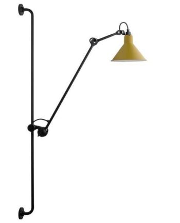 Lampe Gras N214 Væglampe Mat Sort   Mat Gul