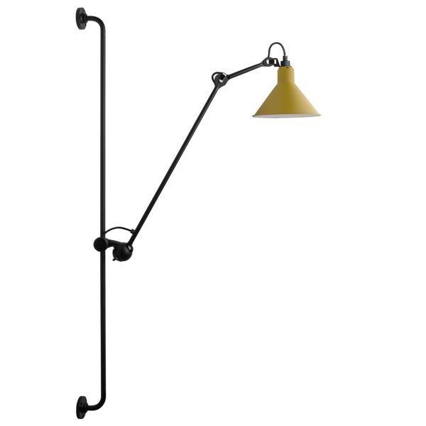 Lampe Gras N214 Væglampe Mat Sort Mat Gul
