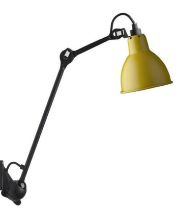 Lampe Gras N222 Væglampe Mat Sort   Mat Gul