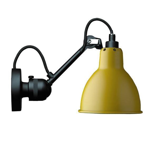 Lampe Gras N304 Væglampe Mat Sort Mat Gul Hardwired