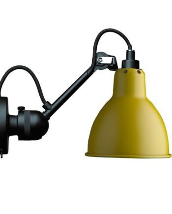 Lampe Gras N304 Væglampe Mat Sort   Mat Gul Med Tænd Sluk