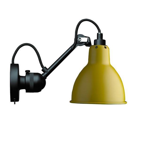 Lampe Gras N304 Væglampe Mat Sort Mat Gul Med Tænd Sluk