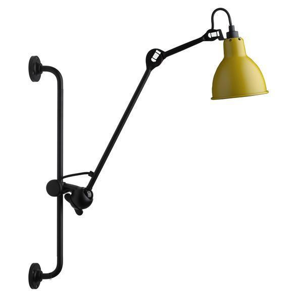 Lampe Gras N210 Væglampe Mat Sort Mat Gul