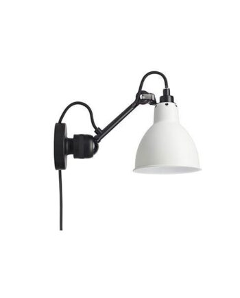 Lampe Gras N304 Væglampe Mat Sort   Mat Hvid Med Ledning