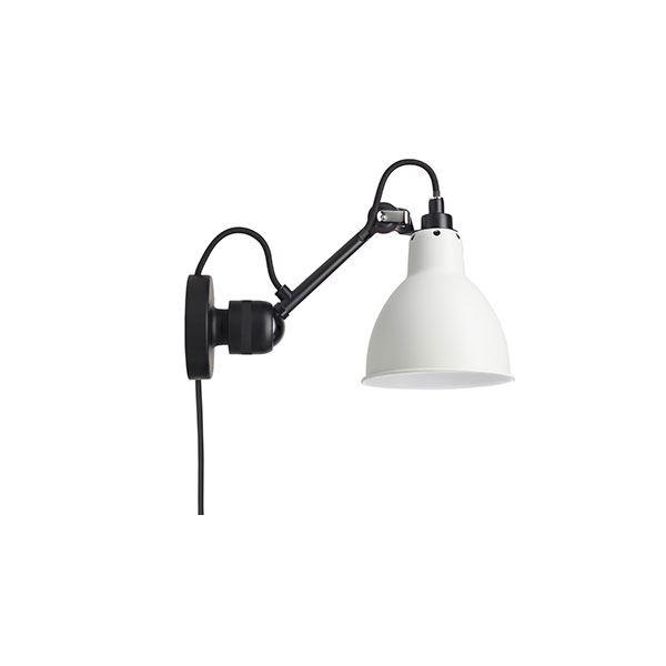 Lampe Gras N304 Væglampe Mat Sort Mat Hvid Med Ledning