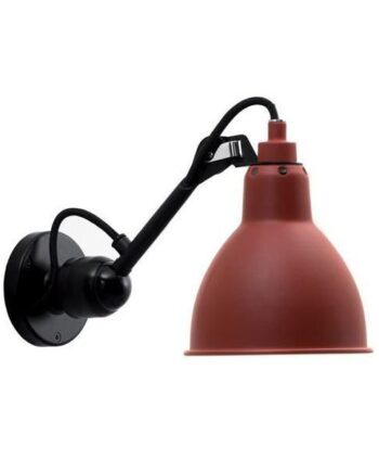 Lampe Gras N304 Væglampe Mat Sort   Mat Rød Hardwired