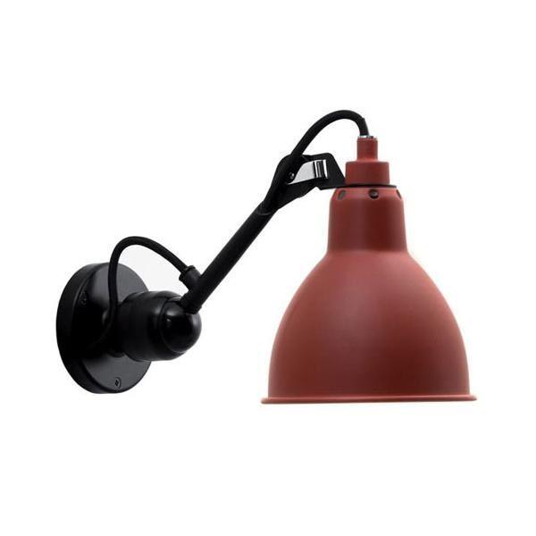 Lampe Gras N304 Væglampe Mat Sort Mat Rød Hardwired