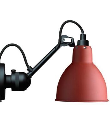 Lampe Gras N304 Væglampe Mat Sort   Mat Rød Med Tænd Sluk
