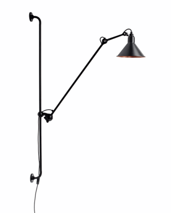Lampe Gras N214 Væglampe Mat Sort Mat Sort Kobber