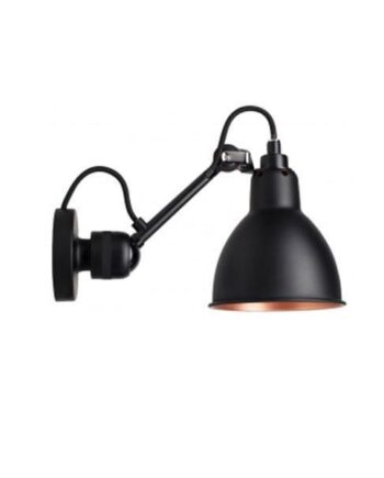 Lampe Gras N304 Væglampe Mat Sort   Mat Sort Kobber Hardwired