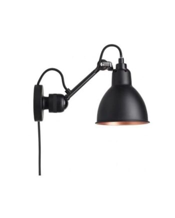 Lampe Gras N304 Væglampe Mat Sort   Mat Sort Kobber Med Ledning