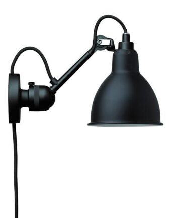 Lampe Gras N304 Væglampe Mat Sort Med Ledning