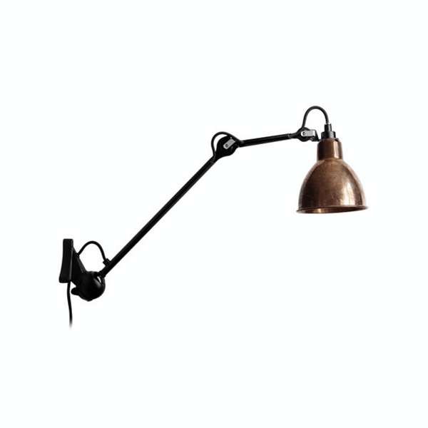 Lampe Gras N222 Væglampe Mat Sort Rå Kobber